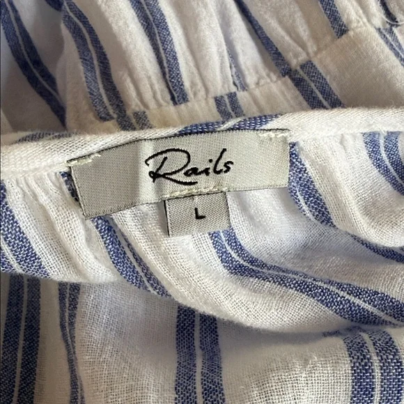 Rails Tina Villa striped dress size L. Blue & White striped Maxi Dress - Picture 6 of 13